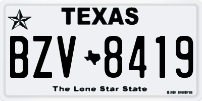TX license plate BZV8419