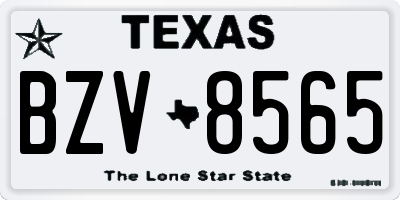 TX license plate BZV8565