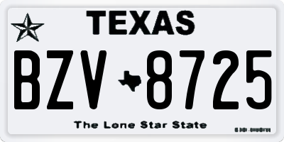 TX license plate BZV8725