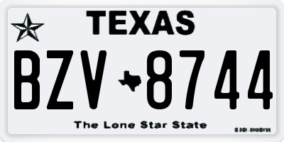 TX license plate BZV8744