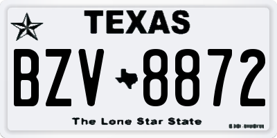 TX license plate BZV8872