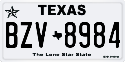 TX license plate BZV8984
