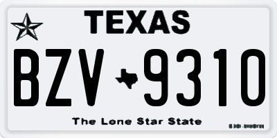 TX license plate BZV9310