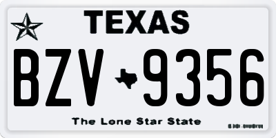 TX license plate BZV9356