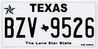 TX license plate BZV9526