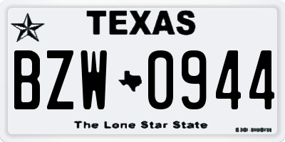 TX license plate BZW0944