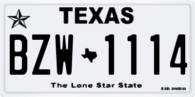 TX license plate BZW1114