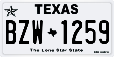 TX license plate BZW1259