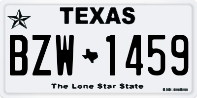TX license plate BZW1459