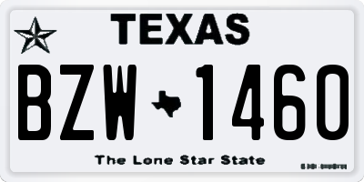 TX license plate BZW1460