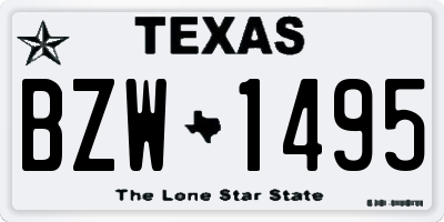 TX license plate BZW1495