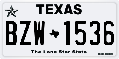 TX license plate BZW1536