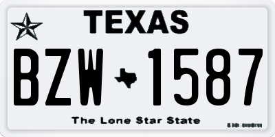 TX license plate BZW1587