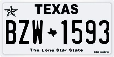 TX license plate BZW1593