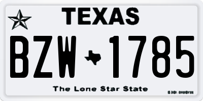 TX license plate BZW1785