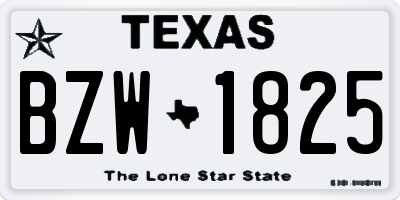 TX license plate BZW1825