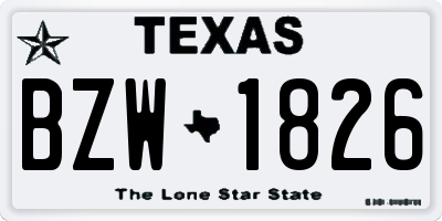 TX license plate BZW1826