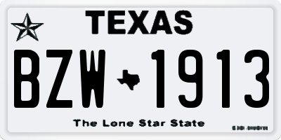 TX license plate BZW1913