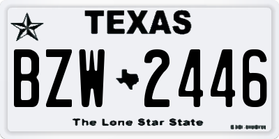 TX license plate BZW2446