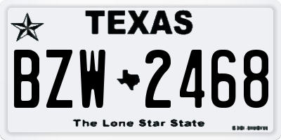 TX license plate BZW2468
