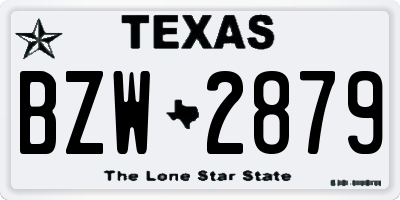 TX license plate BZW2879