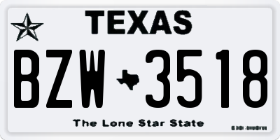 TX license plate BZW3518
