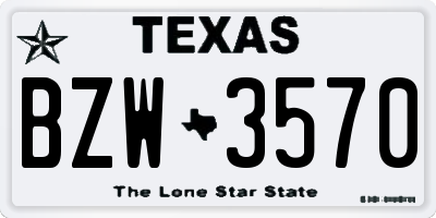 TX license plate BZW3570