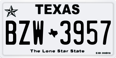 TX license plate BZW3957