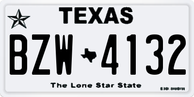 TX license plate BZW4132