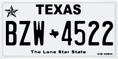 TX license plate BZW4522
