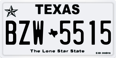 TX license plate BZW5515