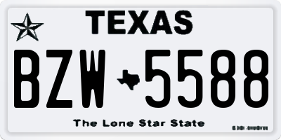 TX license plate BZW5588