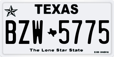 TX license plate BZW5775