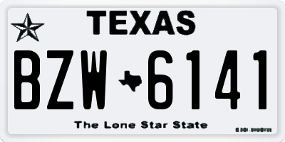 TX license plate BZW6141