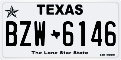 TX license plate BZW6146