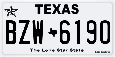 TX license plate BZW6190