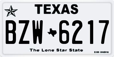 TX license plate BZW6217