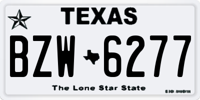TX license plate BZW6277