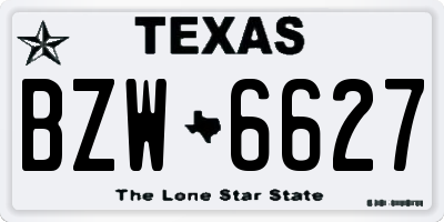 TX license plate BZW6627