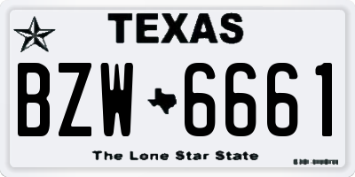 TX license plate BZW6661