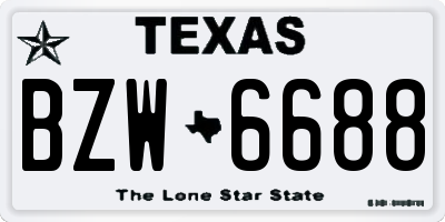TX license plate BZW6688