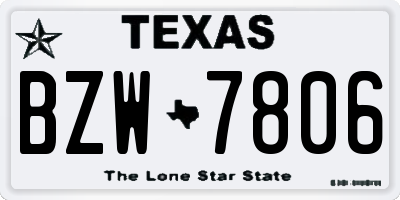 TX license plate BZW7806