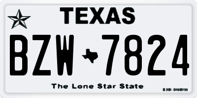 TX license plate BZW7824