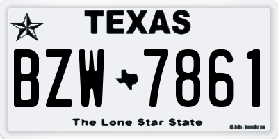 TX license plate BZW7861