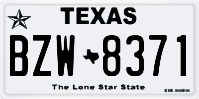 TX license plate BZW8371