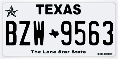 TX license plate BZW9563
