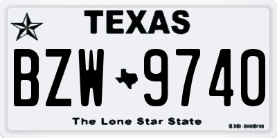 TX license plate BZW9740