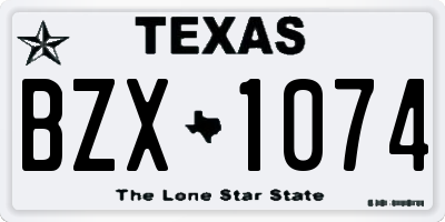 TX license plate BZX1074
