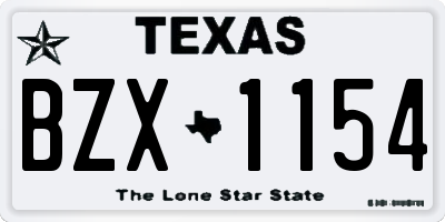 TX license plate BZX1154
