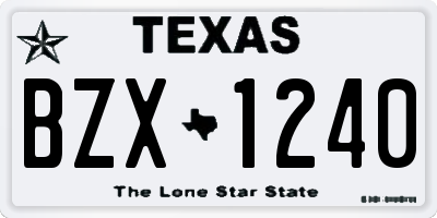 TX license plate BZX1240